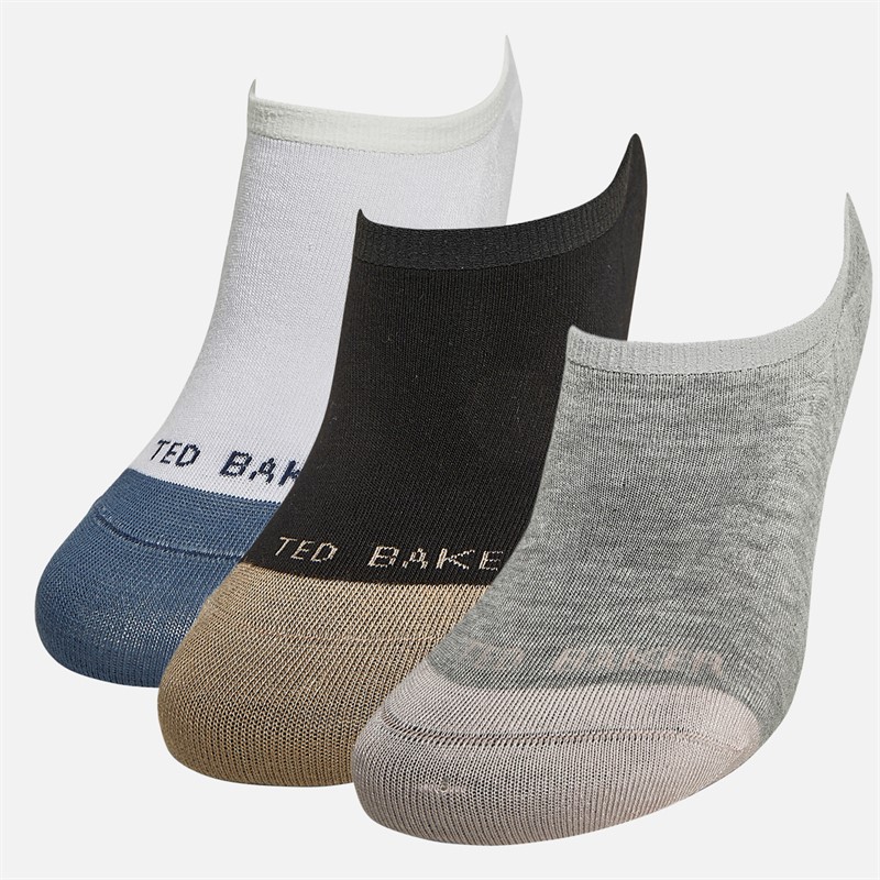 Ted Baker Womens Three Pack Liner Socks Medium Grey