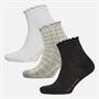 Ted Baker Womens Three Pack Ruffle Ankle Socks Medium Grey