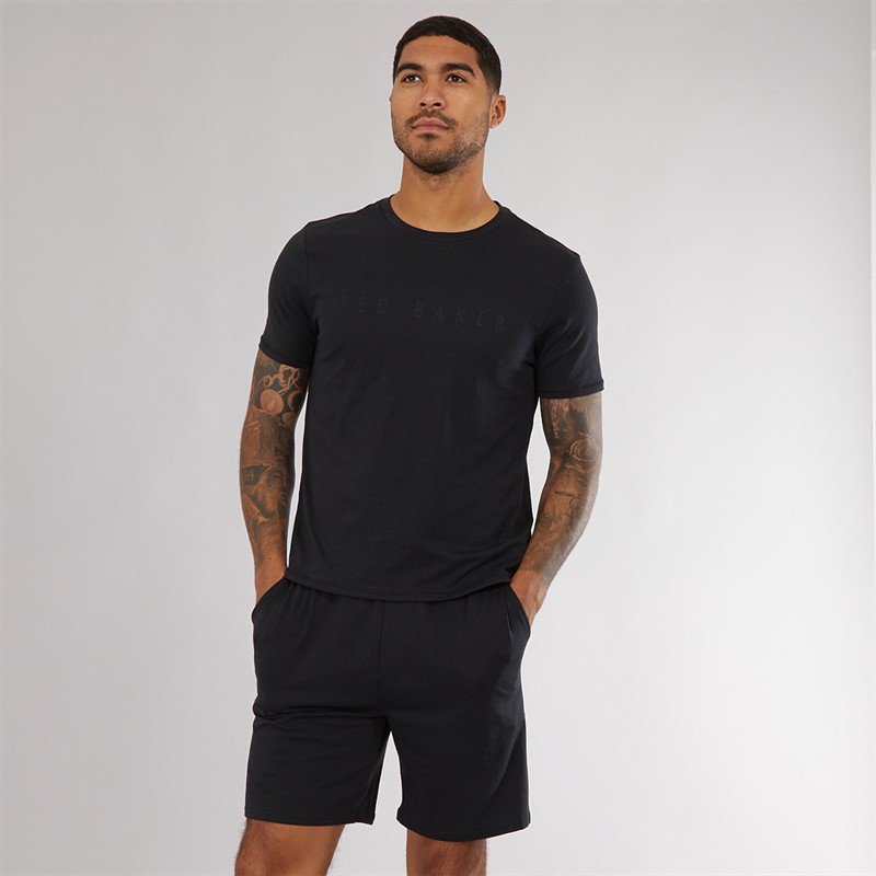 Ted Baker Mens T-Shirt And Shorts Lounge Set Black - Size L