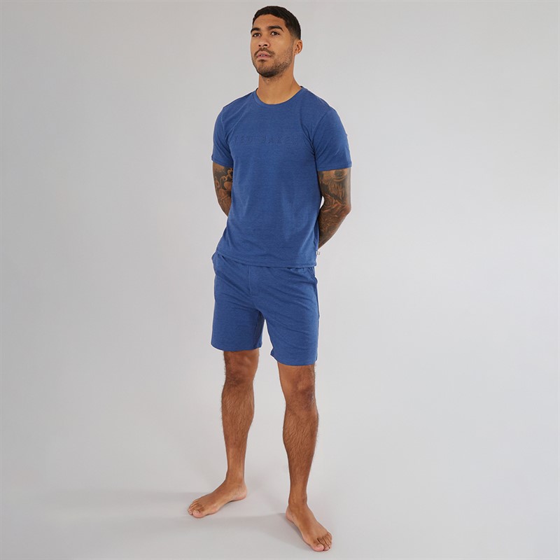 Ted Baker Mens T-Shirt And Shorts Lounge Set Estate Blue