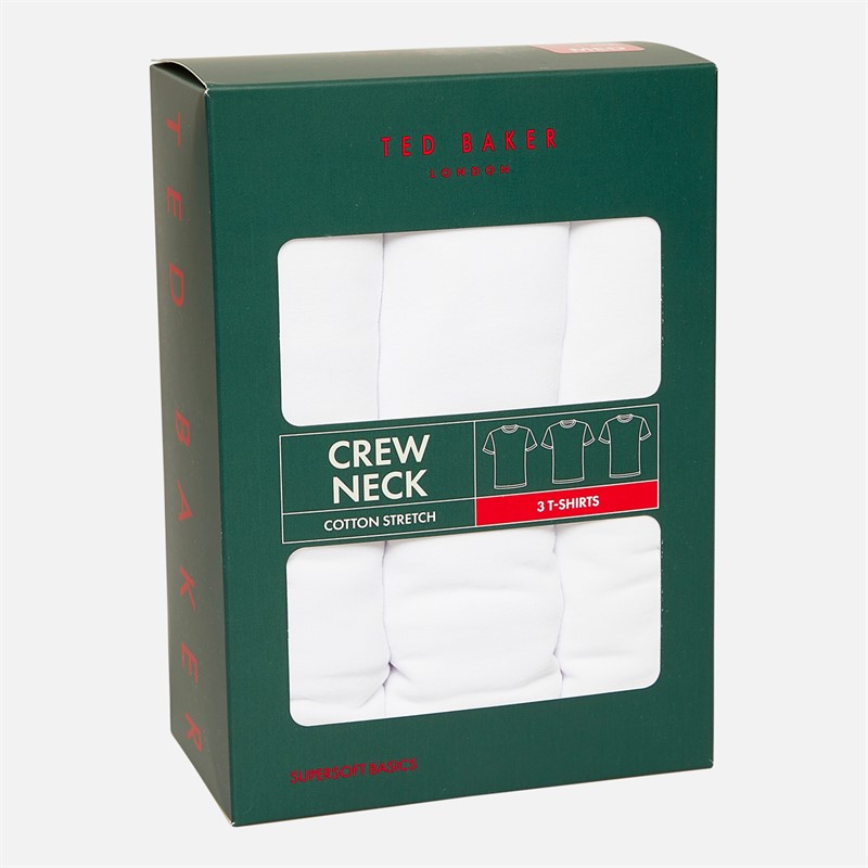 Ted Baker Mens Three Pack Crew Neck T-Shirts White