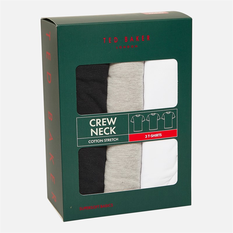 Ted Baker Mens Three Pack Crew Neck T-Shirts Mix