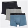 Ted Baker Mens Three Pack Cotton Boxer Trunks Navy/Indigo/Grey