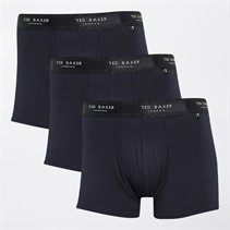 Ted Baker Mens Three Pack Cotton Trunks Navy/Navy/Navy