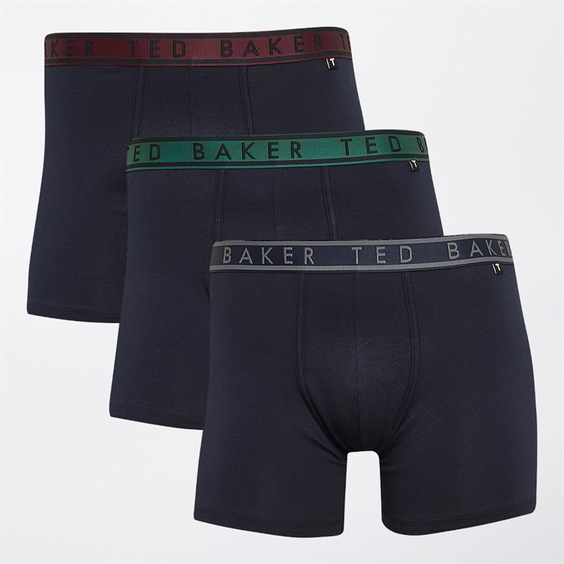 Ted Baker Mens Three Pack Boxers Navy Winetasting/Navy Trekking/Navy Navy - Size L