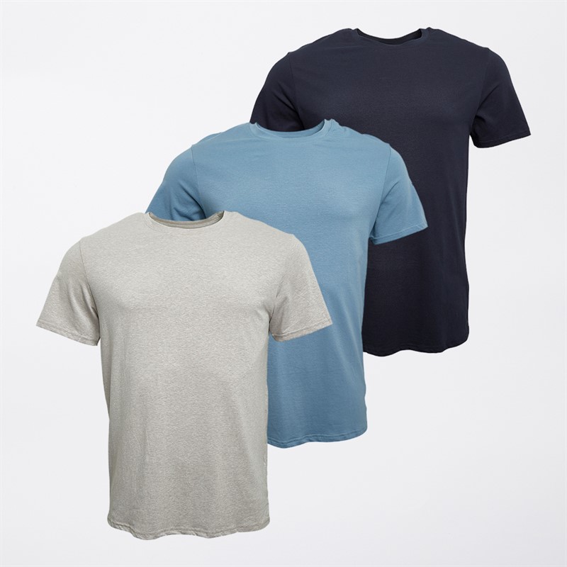Ted Baker Mens Three Pack Crew Neck T-Shirts Navy Mix