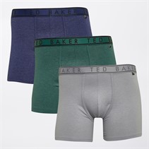 Ted Baker Mens Three Pack Boxers Midnight Sail/Weathervane/Trekking Green