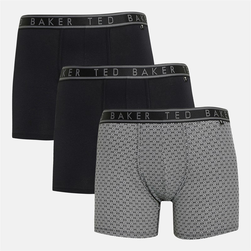 Ted Baker Mens Three Pack Boxers Black/Micron/Black
