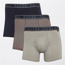 Ted Baker Mens Three Pack Boxers Navy/Ares/Heather Grey