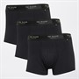 Ted Baker Mens Three Pack Cotton Boxer Trunks Black/Black