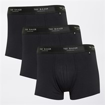 Ted Baker Mens Three Pack Cotton Trunks Black/Black
