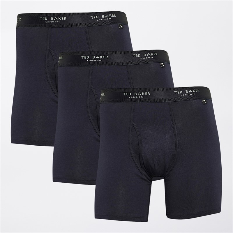 Ted Baker Mens Three Pack Cotton Boxer Briefs Navy/Navy/Navy