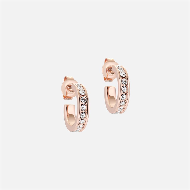 Ted Baker Womens Seenita Crystal Hoop Earrings Rose Gold Tone