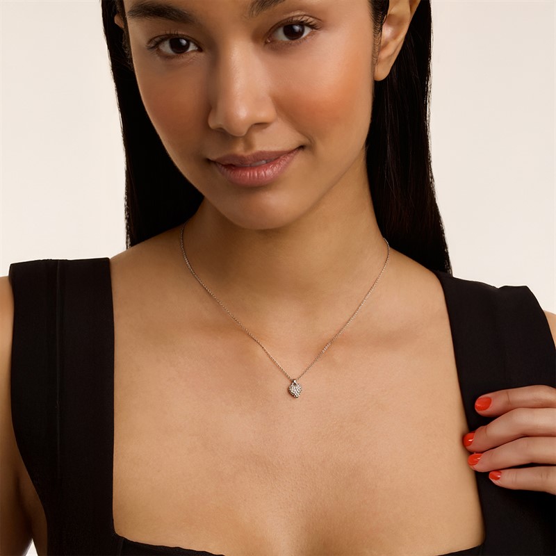 Ted Baker Womens Adorina Crystal Pendant Necklace Silver Tone