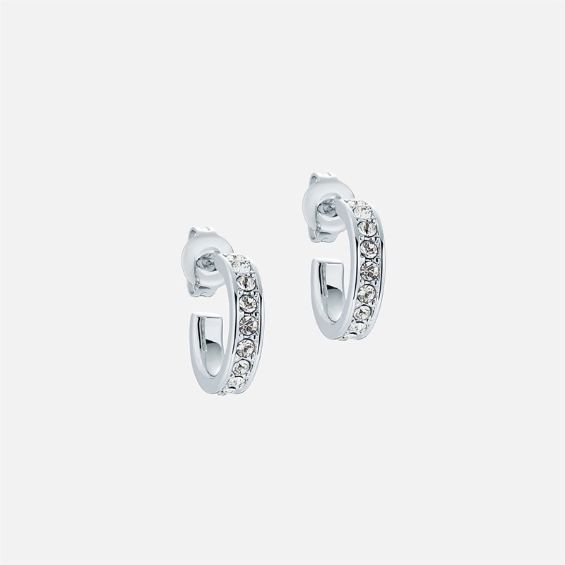 Ted Baker Womens Seenita Crystal Hoop Earrings Silver Tone