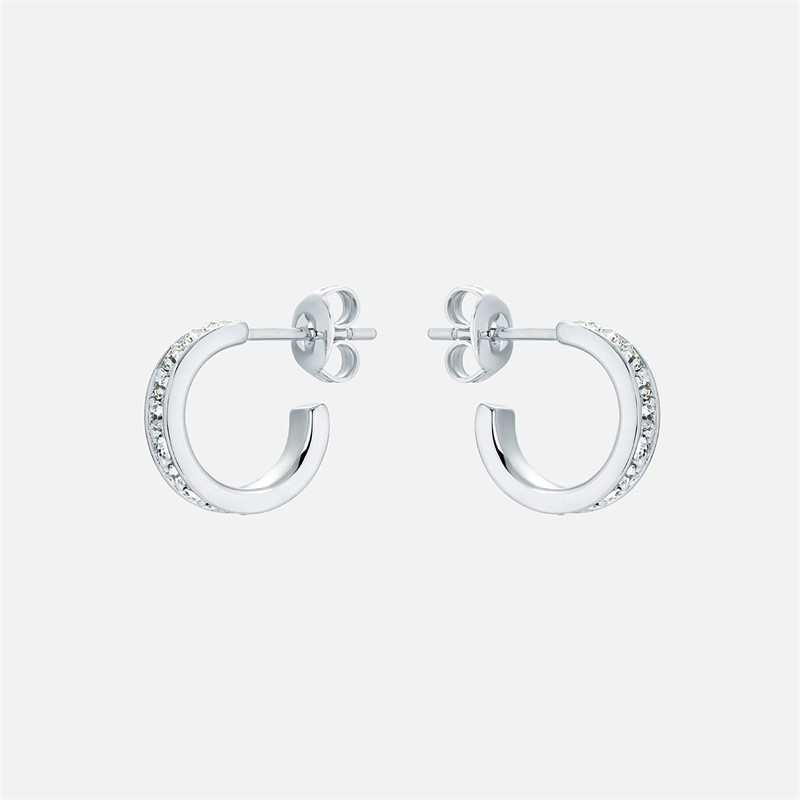 Ted Baker Womens Seenita Crystal Hoop Earrings Silver Tone