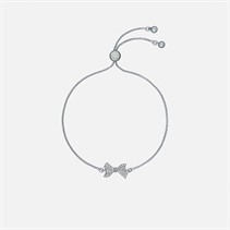 Ted Baker Womens Barset Crystal Bow Adjustable Bracelet Silver Tone