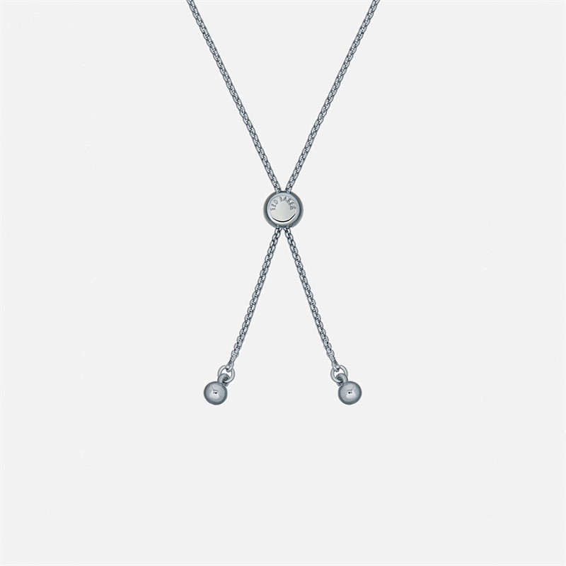 Ted Baker Womens Barset Crystal Bow Adjustable Bracelet Silver Tone