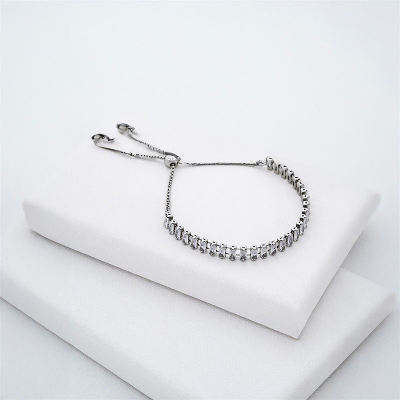 Ted Baker Womens Isabela Crystal Adjustable Bracelet Silver Tone