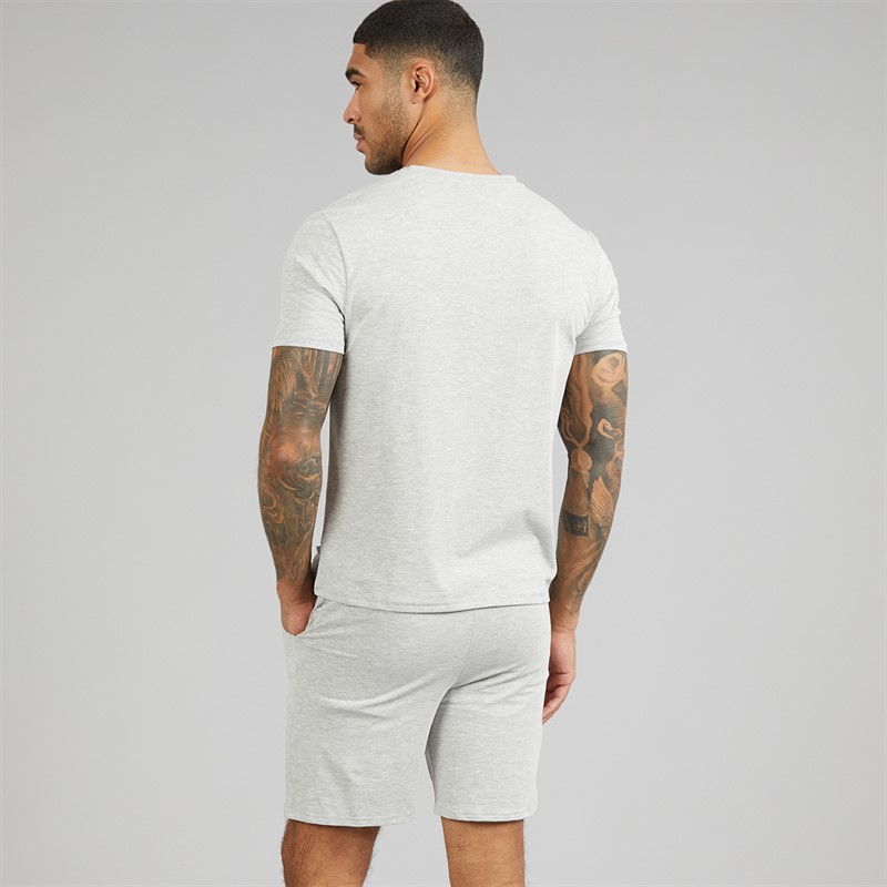 Ted Baker Mens T-Shirt And Shorts Lounge Set Heather Grey