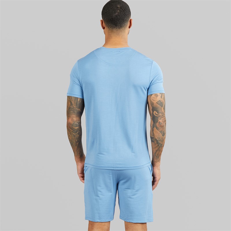 Ted Baker Mens T-Shirt And Shorts Lounge Set Riviera Blue