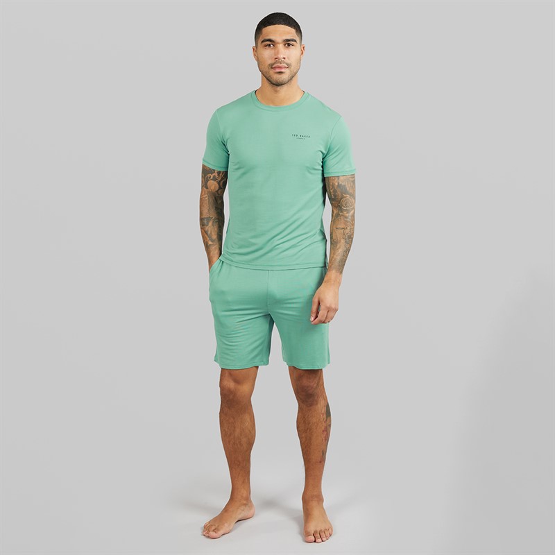 Ted Baker Mens T-Shirt And Shorts Lounge Set Mint