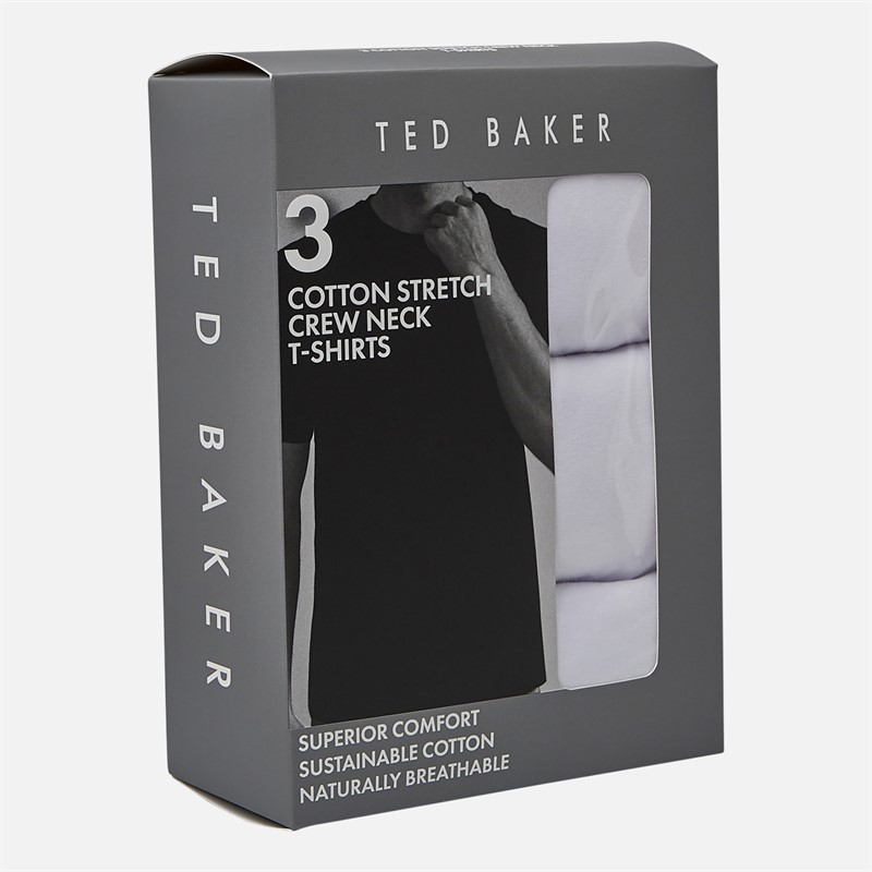 Ted Baker Mens Three Pack Crew Neck T-Shirts White