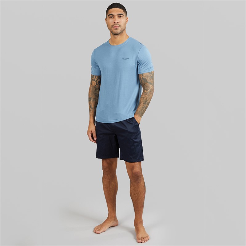 Ted Baker Mens T-Shirt And Shorts Lounge Set Solid