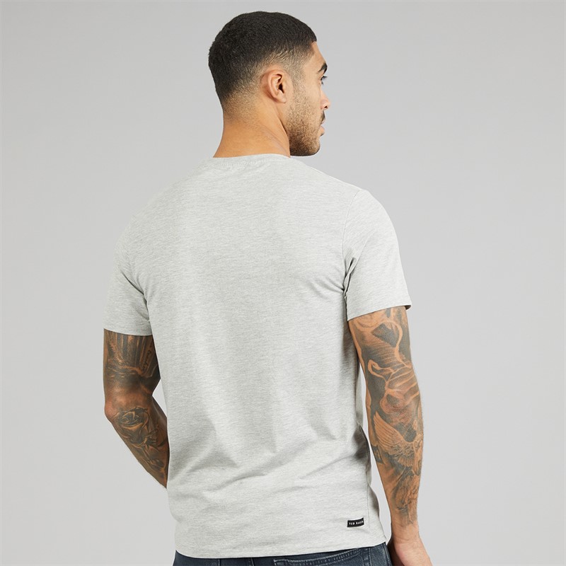 Ted Baker Mens Three Pack Crew Neck T-Shirts Black/White/Grey