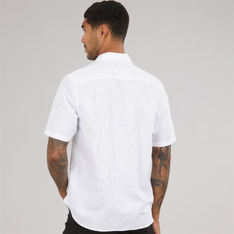 Ted Baker Mens Palomas Short Sleeve Linen Shirt White
