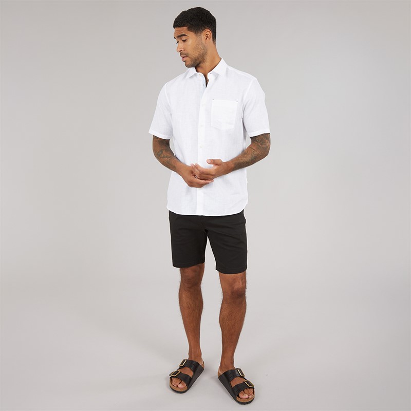Ted Baker Mens Palomas Short Sleeve Linen Shirt White