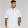 Ted Baker Mens Palomas Short Sleeve Linen Shirt Blue