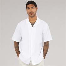 Ted Baker Mens Oise Short Sleeve Textured Geo Shirt White