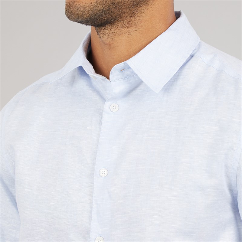 Ted Baker Mens Romeos Linen Shirt Blue