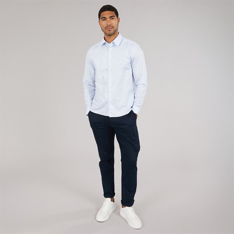 Ted Baker Mens Romeos Linen Shirt Blue