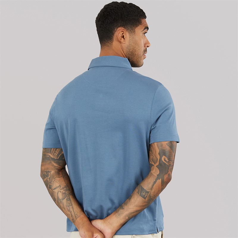 Ted Baker Mens Wilmott Slim Soft Touch Polo Shirt Mid Blue