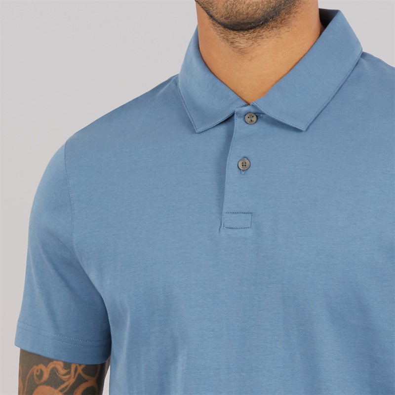 Ted Baker Mens Wilmott Slim Soft Touch Polo Shirt Mid Blue