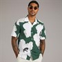 Ted Baker Mens Hebbden Short Sleeve Relaxed Floral Shirt Dark Green