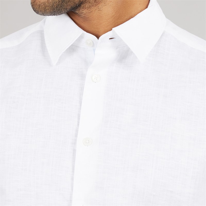 Ted Baker Mens Romeos Linen Shirt White
