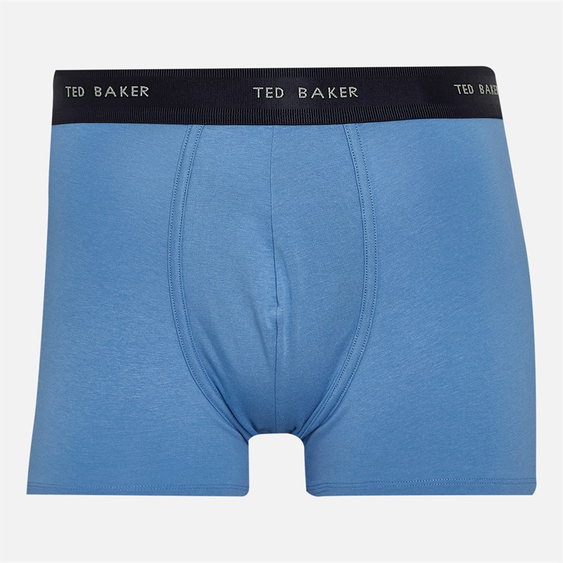 Ted Baker Mens Four Pack Cotton Trunks Navy/Estate Blue/Riviera Navy