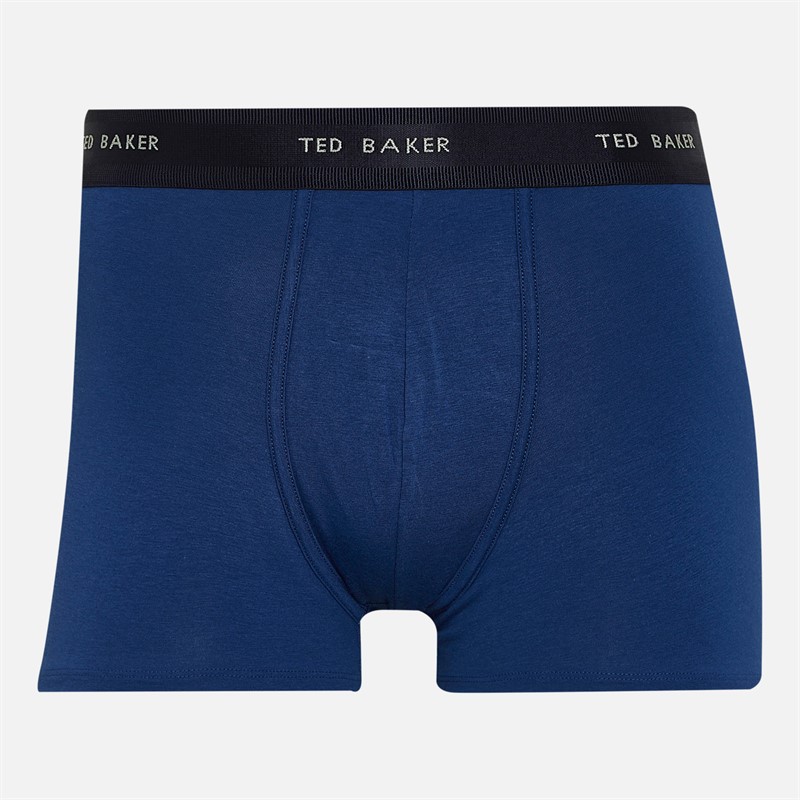 Ted Baker Mens Four Pack Cotton Trunks Navy/Estate Blue/Riviera Navy