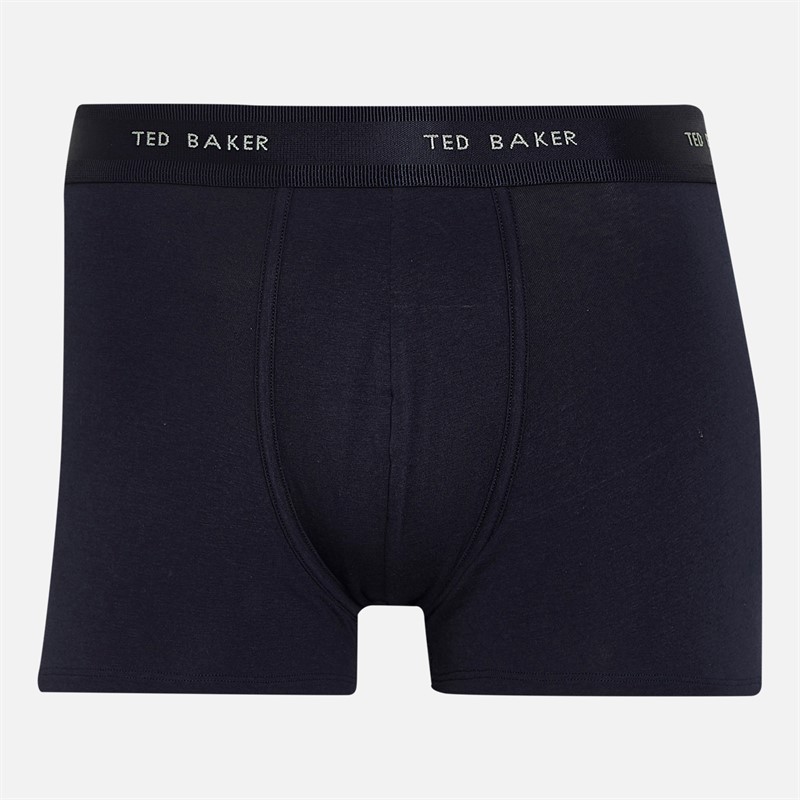 Ted Baker Mens Four Pack Cotton Trunks Navy/Estate Blue/Riviera Navy