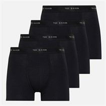 Ted Baker Mens Four Pack Cotton Trunks Black/Black/Black/Black