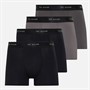 Ted Baker Mens Four Pack Cotton Trunks Black/Grey