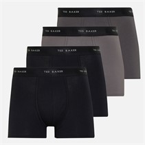 Ted Baker Mens Four Pack Cotton Trunks Black/Grey