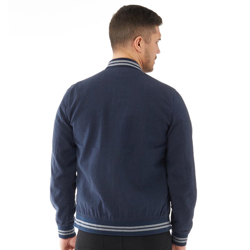 Buy Ted Baker Mens New York Linen Bomber Jacket Navy