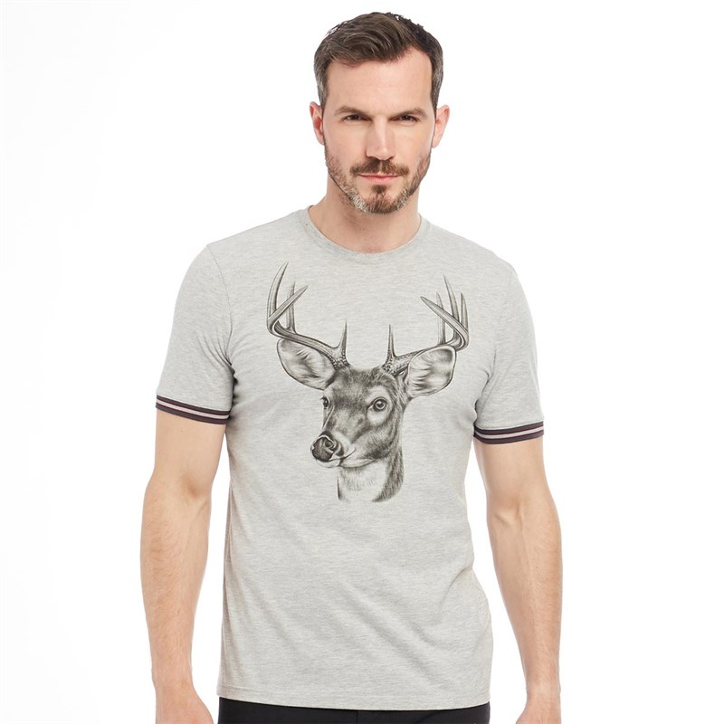 Buy Ted Baker Mens Jingal Reindeer Short Sleeve TShirt Grey Marl