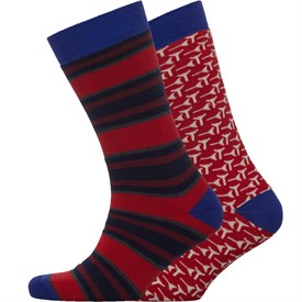 Image of Ted Baker Mens Golfpak Two Pack Golf Socks Red