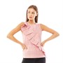 Ted Baker Womens Forelli Ruffle Front Embroidered Sleeve Top Dusky Pink