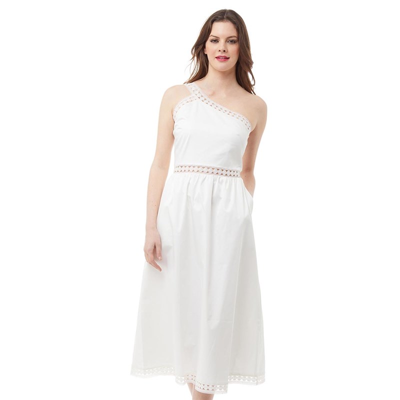 Buy Ted Baker Cottoned On Womens Kallii Asymmetric Cotton Midi Dress White